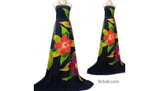 rayon sarong three flower handpainting made in bali